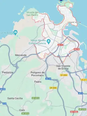 Mapa de A Coruña